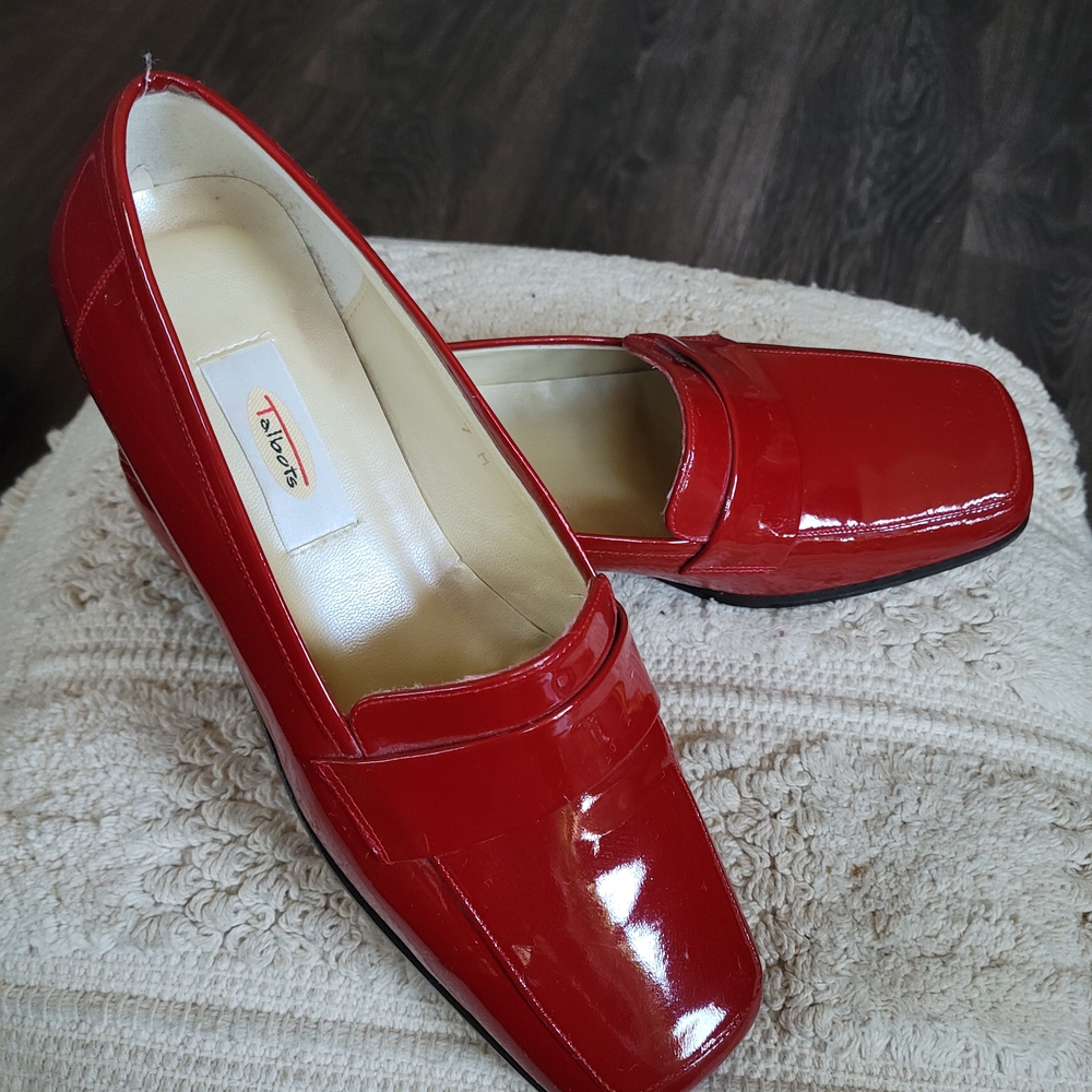 Talbots Red Patent Leather Loafers - Picture 2 of 5